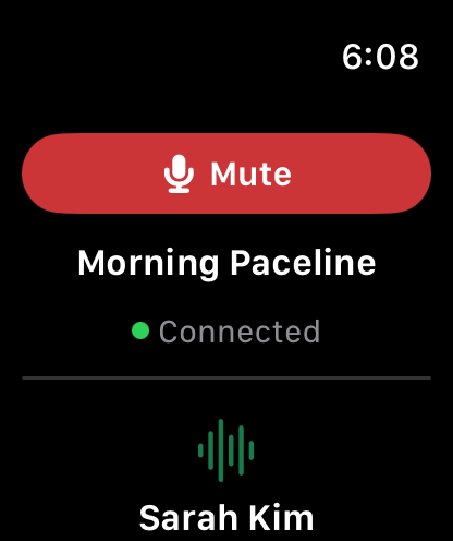 Watch showing connected ride